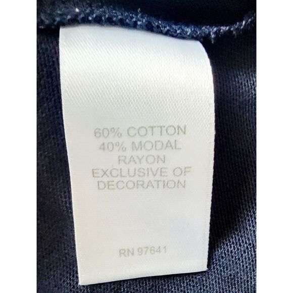 J. JILL L Navy White Embroidered Trim BOHO Tunic Round Neck NWT RV $79 - Picture 9 of 9